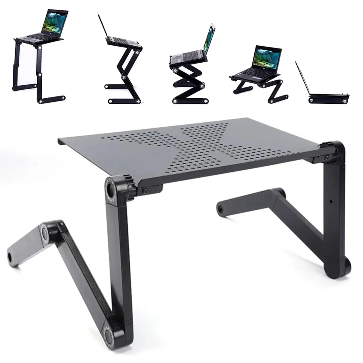 Adjustable 360 Degree Foldable Laptop Stand Desk Portable Tray Bed Riser Computer Holder Sofa