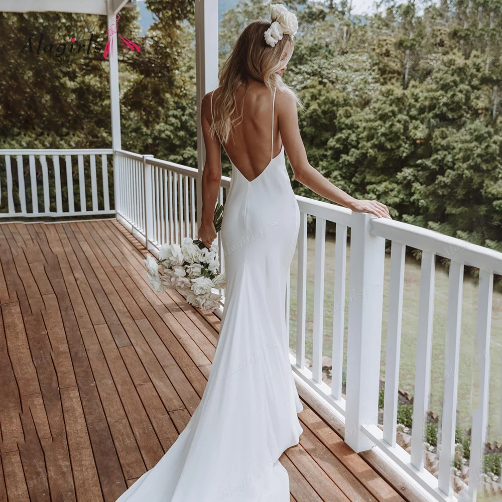 Sexy Backless Vestidos De Novia Appliques Vestido De Noiva Cap Sleeve Wedding Dresses Lace Robe De Mariée