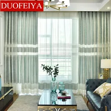 

Modern Simple and Fresh Xuenier Embroidered Half Light Curtains for Living Dining Room Bedroom.