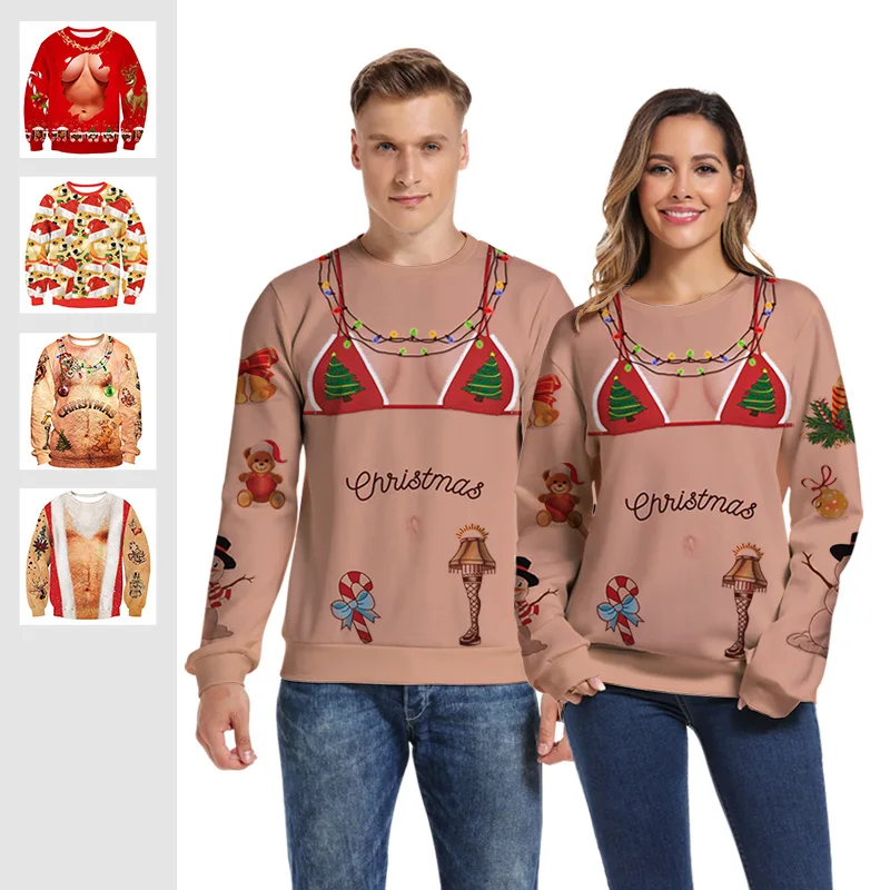 

2019 Plus Size 3D Print Christmas Sweatshirt Men Christmas Clothes Men/Women Streetwear Animal Print Harajuku Coat Tops