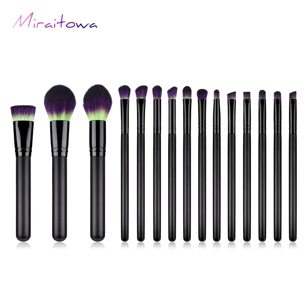 15pcs/set Black Makeup Brushes Set for Cosmetic Foundation Powder Blush Eyeshadow Blending Makeup Brush Beauty Makeup Tools - Handle Color: T-15-020