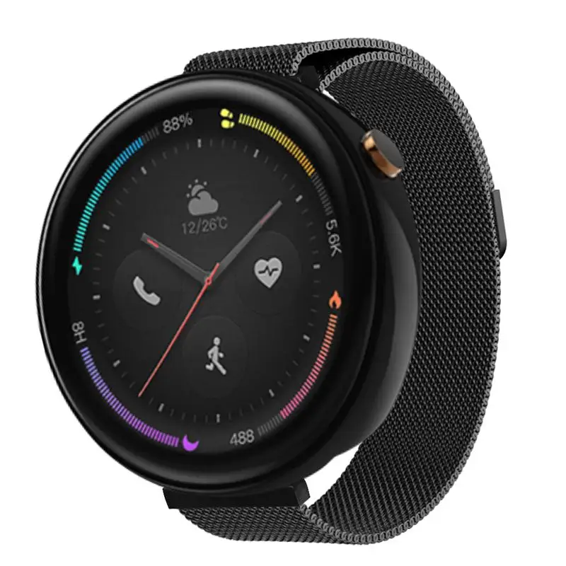 FIFATA металлический магнит Milanse ремешок для часов Huami Amazfit Verge браслет для смарт-часов Замена аксессуаров для Huami Amazfit - Цвет: Черный