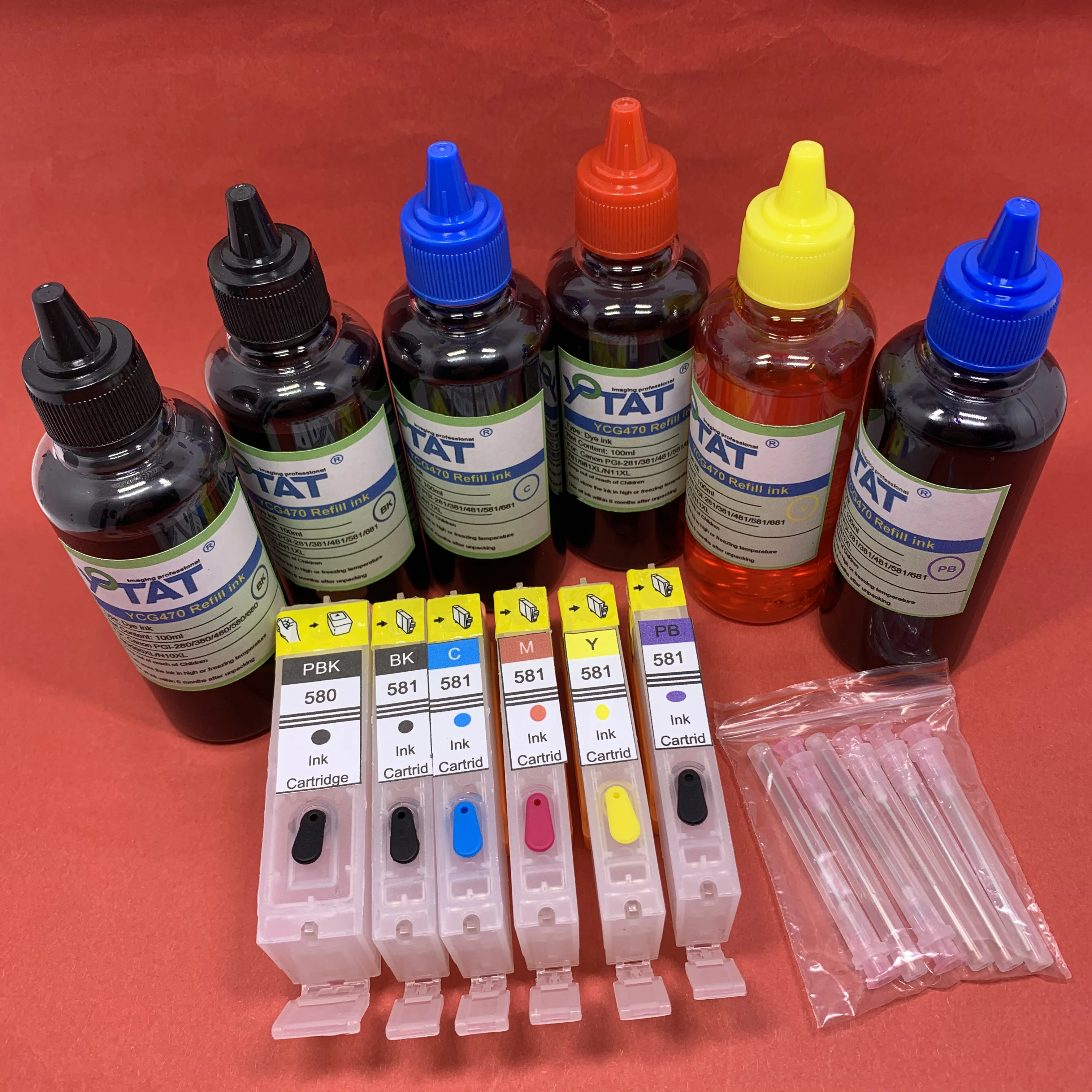 YOTAT PGI 580 Refillbale чернильный картридж PGI-580 CLI-581 PGI-580XL для Canon PIXMA TR7550 TR8550 TS6150 TS6151 TS8150 TS8151