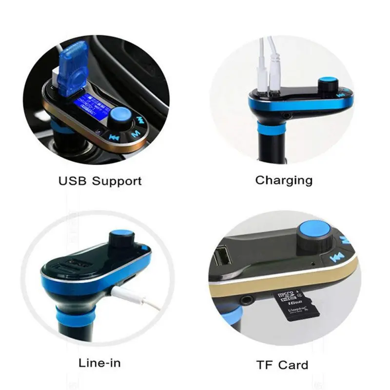 Автомобильное USB зарядное устройство MP3 плеер Bluetooth автомобильный комплект fm-передатчик беспроводной fm-модулятор аудио Громкая связь ЖК-экран Автомобильный Стайлинг