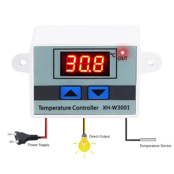 

Digital LED Temperature Controller 12V 24V 220VAC XH-W3001 For Incubator Cooling Heating Switch Thermostat NTC Sensor #25