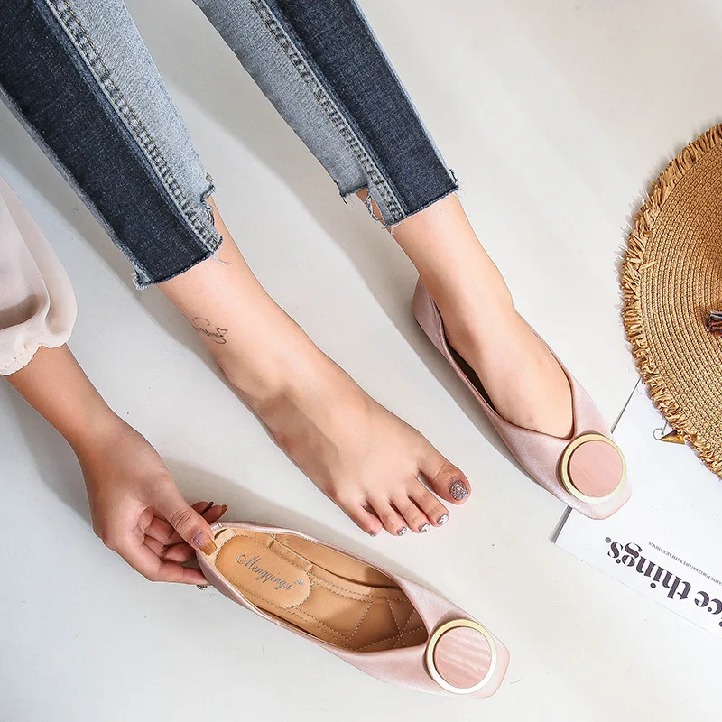 

2019 Small Shoes 33-43 New Style Korean-style Square Head Online Celebrity Versatile Autumn Low-Cut Versatile Large Size WOMEN'S