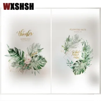 

Custom Size Electrostatic Glass Film PVC Tropical Plants Water-Proof Oil-Proof Private Window Sticker For Home Office Restaurant