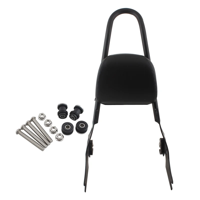 Motorcycle Black Detachable Sissy Bar Rear Passenger Backrest Cushion