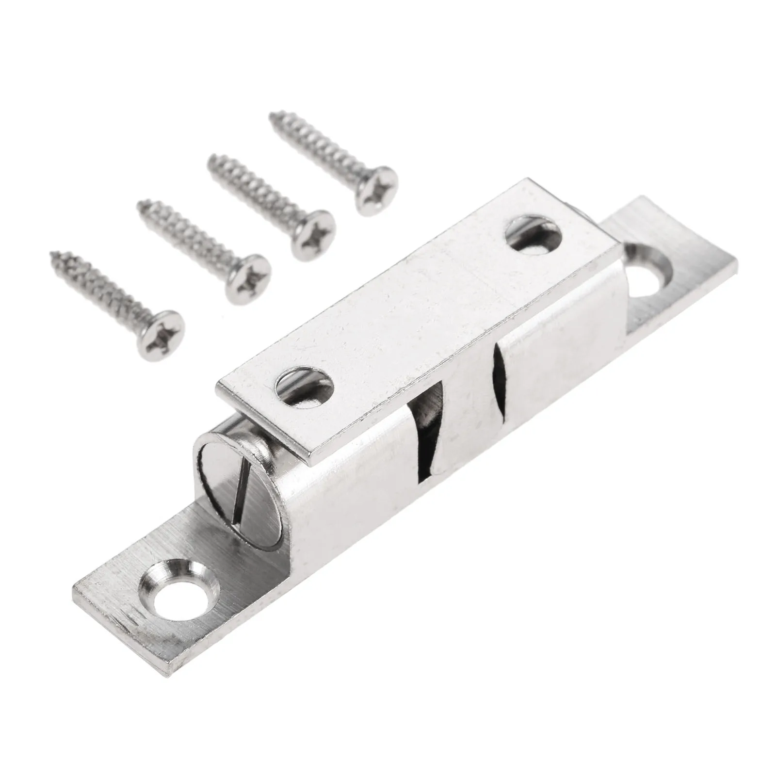 1PC Brass Touch Beads Lock Door Spring Clip Cabinet Door Catches Silver Double Ball Catch Cabinet Latch 42/50/60/70mm door catches cabinet door latch door stops cabinet door stop
