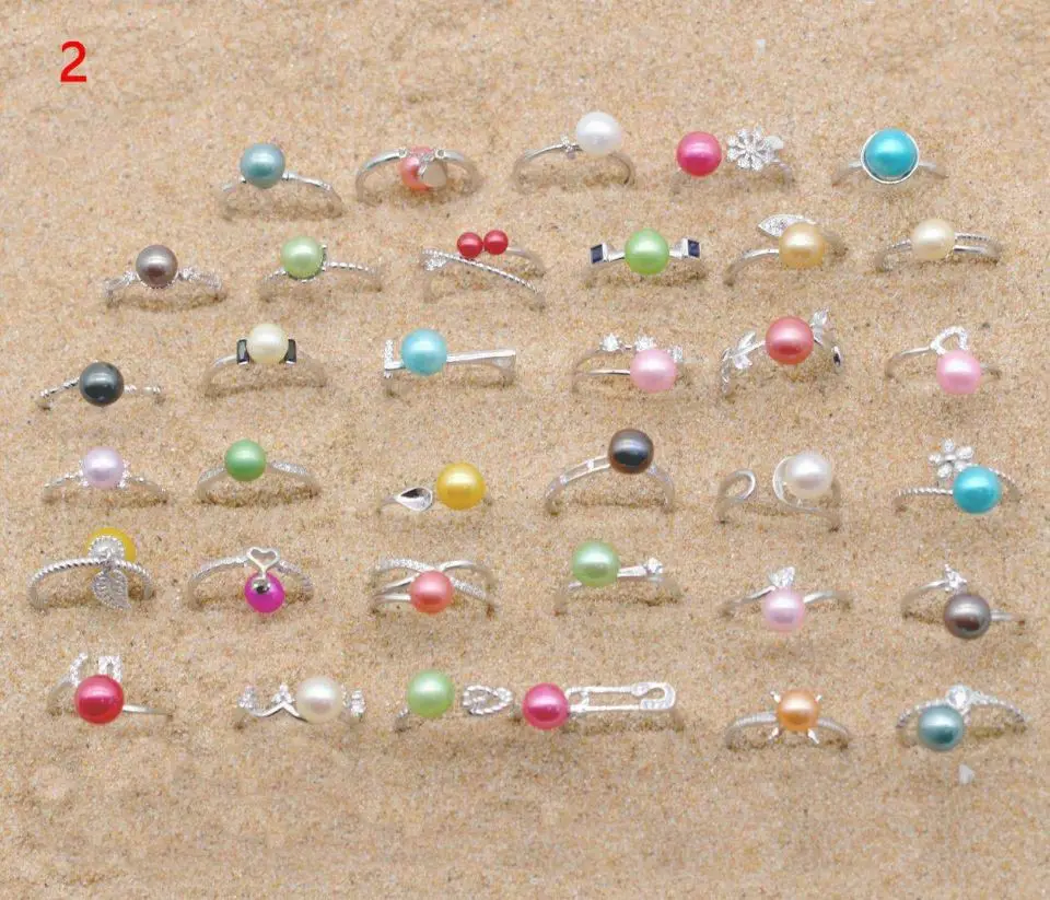 925 Sterling Silver Ring Mounts for 6-8mm pearl DIY Pearl Ring Adjustable  Ring Settings 70 Styles Random Mixed 10pcs/lot FR002 - AliExpress