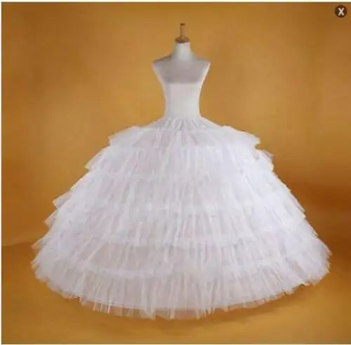 

WHITE Super Big 6-HOOP WEDDING BRIDAL PROM PETTICOAT UNDERSKIRT CRINOLINE
