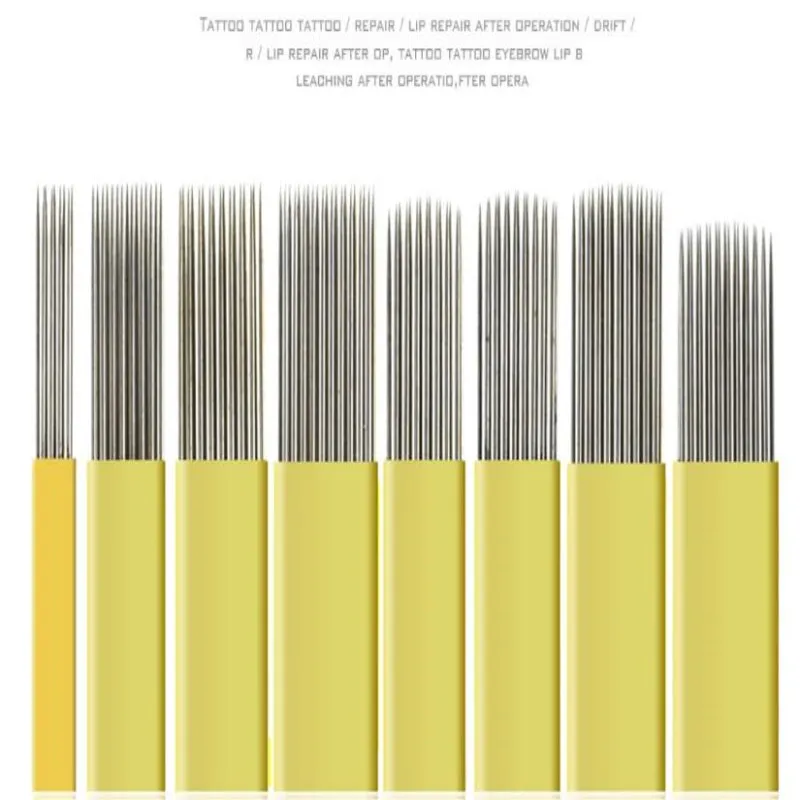 

500 Pcs 9/15/17/19/21Pin Microblading Shading Blades Tattoo Needles DOUBLE ROW Flat For Fog Brow