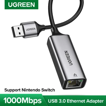 UGREEN USB 3.0 Ethernet Adapter USB 2.0 Network Card to RJ45 Lan for Windows 10 PC Xiaomi Mi Box 3 S Nintend Switch Ethernet USB 1