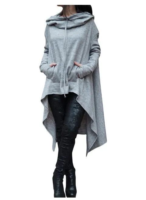 

New fashion solid color long hooded sweater women 10 colors 8 yards