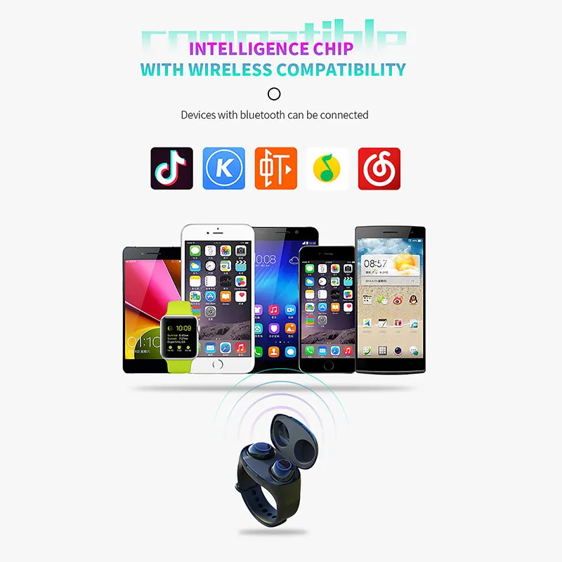 VTIN беспроводные Bluetooth наушники стерео в ухо водонепроницаемые наушники HiFi вставные наушники с формой запястья fone sem fio