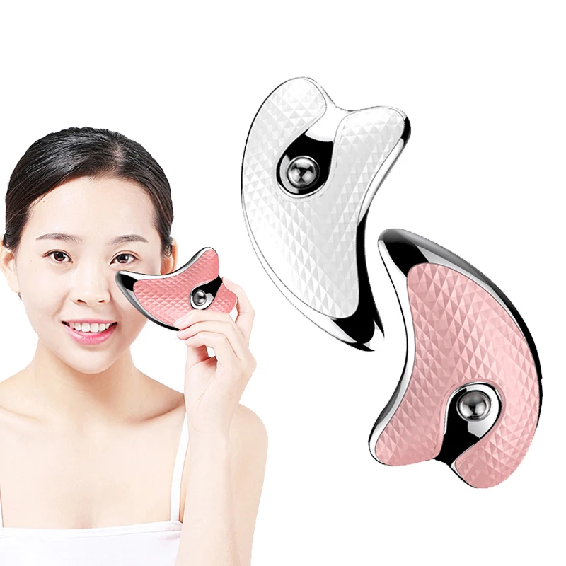 Electric GuaSha Scrapping Massager Sonic Vibration Microcurrent Face Massage 2 Mode 45 Degree Constant Temperature Face Slimming