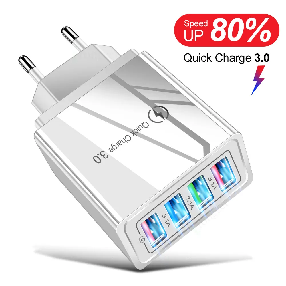 

USB Charger Mobile Phone Charger Quick Charge 3.0 Travel Wall Adapter For Huawei iPhone Samsung Xiaomi Tablet Fast Charging
