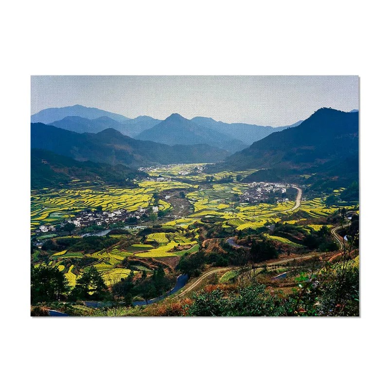 Landscape Pattern Placemats Cotton-linen Non-slip Mats Kitchen Accessories Mat Solid Placemat for Kitchen Table Decor Home - Цвет: 12