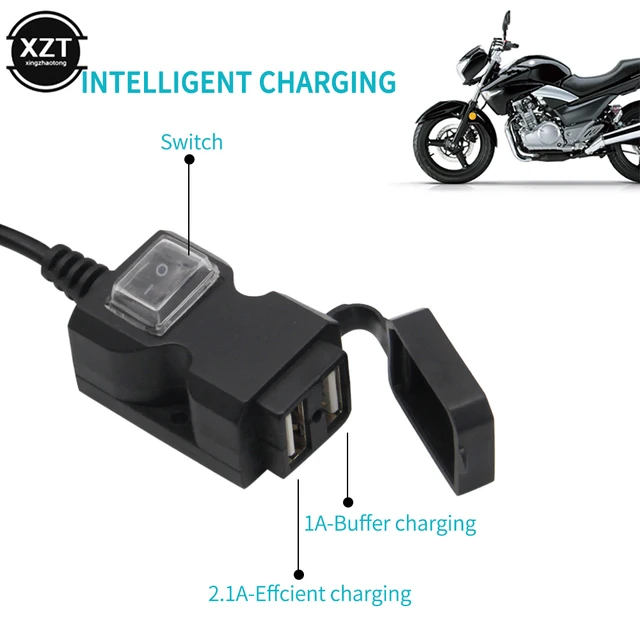 12V-24V Dual USB Motorrad Motorrad Lenker Ladegerät Adapter wasserdichte  Steckdose für iPhone Samsung Huawei - AliExpress