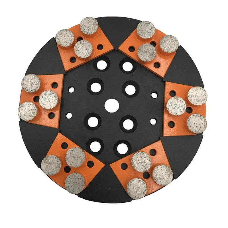 

KT51 Metal Bond Diamond Grinding Block Lavina Grinding Pads with Three Round Segments for Concrete Terrazzo Floor 12PCS