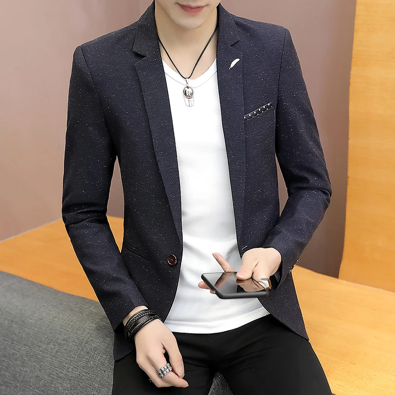 

Korean Version Of The Self-cultivation Free Hot One Button Small Suit Men's Overalls Hosted Banquet Dress