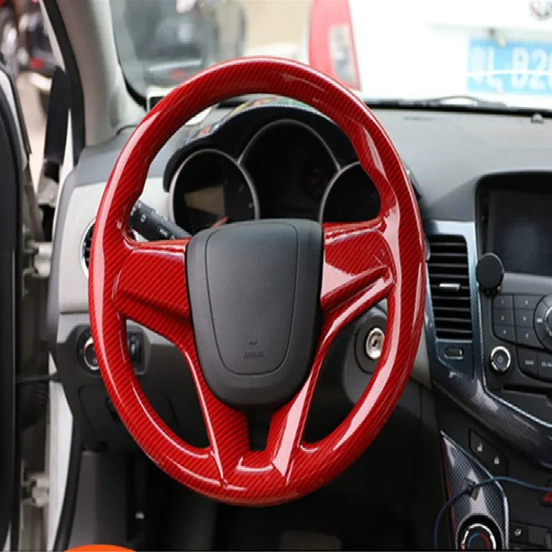 

Steering Wheel Carbon Fiber Mahogany Interior Scratch-resistant Color Decorative Stickers For 2009-2016 Cruze