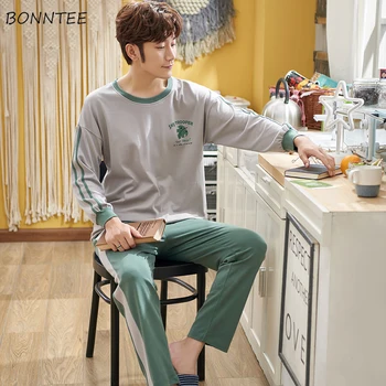 

Pajama Set Men Plus Size Home Clothes Two Piece Stylish Pajamas for Mens Clothing Long Sleeve Spring Autumn Casual Homewear Soft