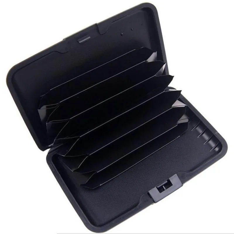 Hard Men Aluminum Bank Card Holder Blocking Hard Case Wallet Solid Credit Card Anti-RFID Scanning Protect Holder 1 Pc wallet card holder,card holder,credit card holder,credit card wallet,card wallet,wallet card bag