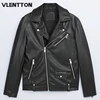 New Spring Autumn Man Black Faux Leather Jacket Fashion Zipper Solid Biker Coat Men 1