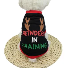 Рождественская одежда для собаки, костюм для собак с принтом оленей, красивый костюм для собак, футболка из полиэстера, костюм для щенка