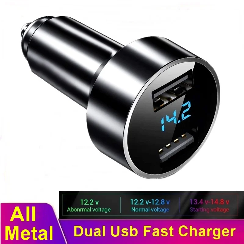 Автомобильное зарядное устройство с двумя USB-портами 24 Вт 4 8 А | Мобильные