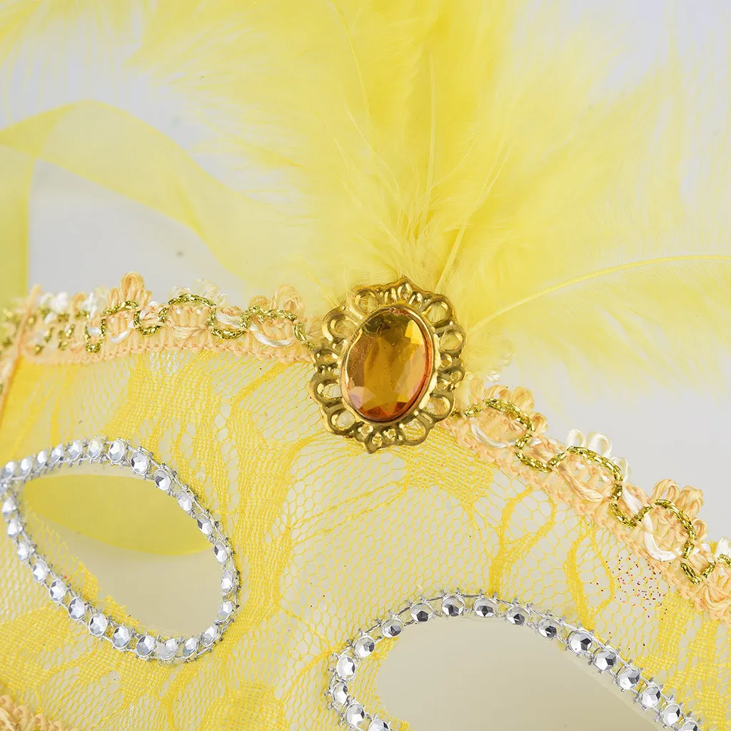 Хэллоуин маска с перьями Dreamowl Блестки Кружева цветочные Mardi Gras маскарадный костюм маска с перьями для детей девочек вечерние M40