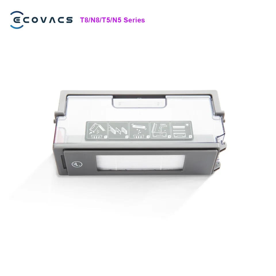 Replacement Dust Bin For ECOVACS DEEBOT T9 / T9 Max Robot Vacuum - One-Touch Empty, HEPA Filter