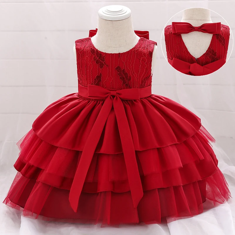 2022 Summer Clothes Backless Vestido Birthday Dress For Baby Girl Baptism White Princess Dresses Party And Wedding 1-2 Year | Детская