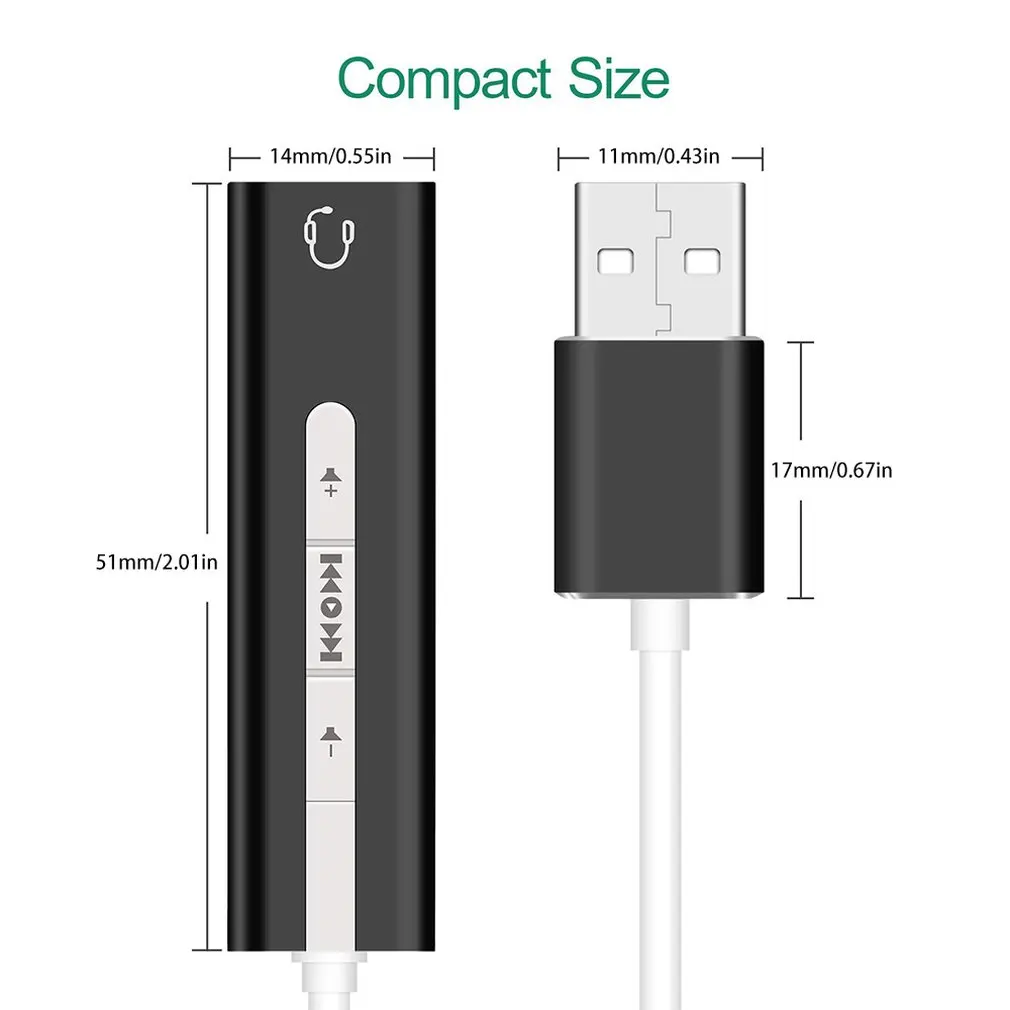 Портативный размер usb type A до 3,5 мм Стерео Джек адаптер для наушников кабель внешняя звуковая карта для мобильных телефонов
