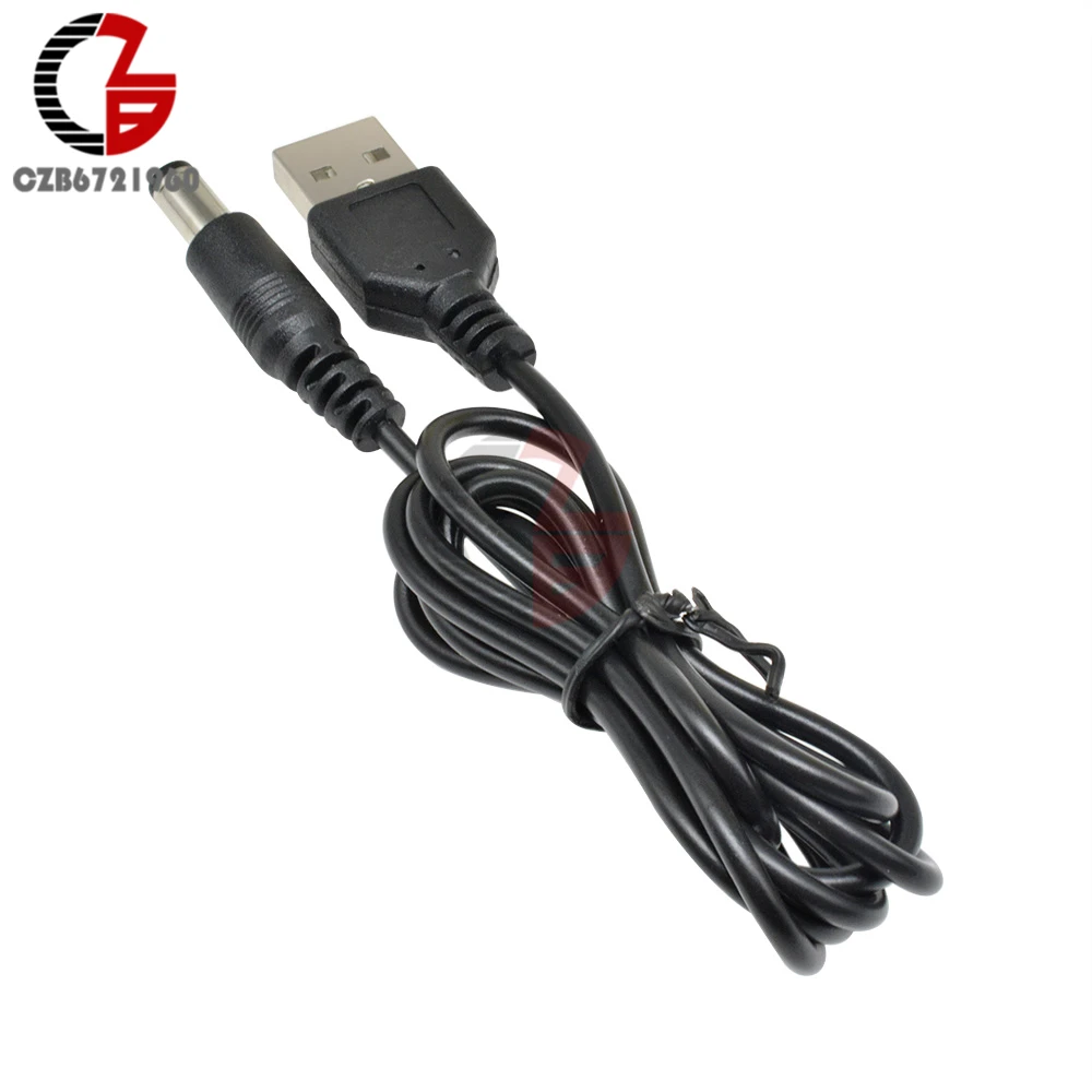 USB 2,0 штекер A-DC 5,5 мм x 2,1 мм штекер DC Шнур питания Кабель DC в USB конвертер Кабель-адаптер для зарядного устройства