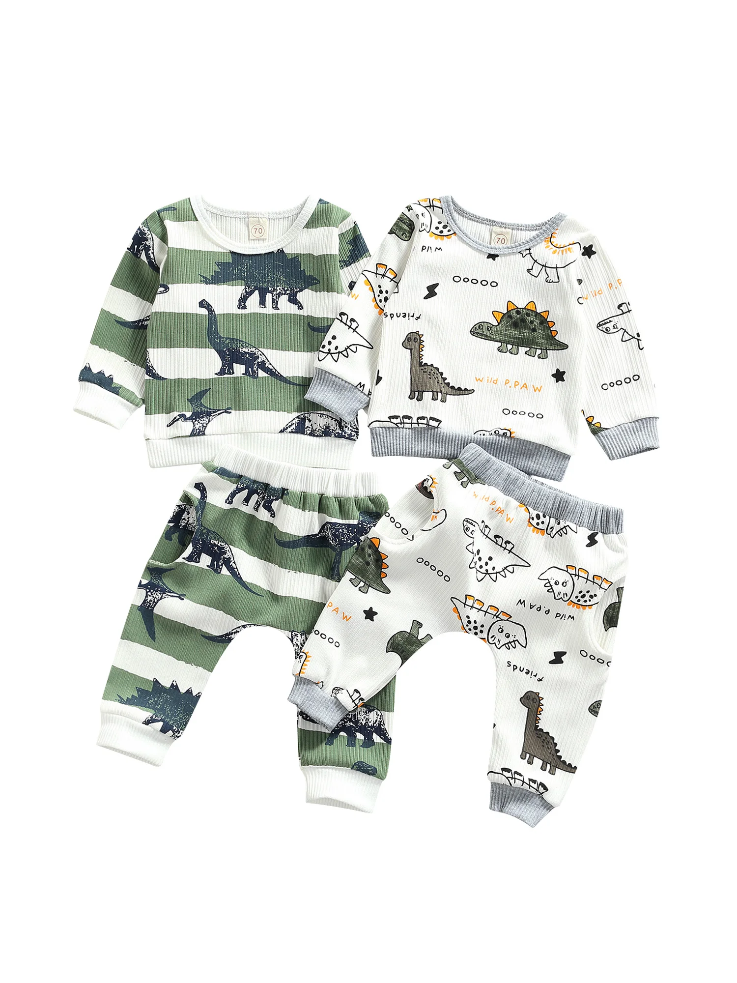 Baby Boy Dinosaur Print Outfit Set 1