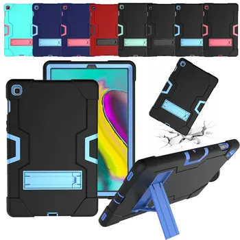 

For Samsung Tab S5e 10.5 2019 T720 / T725 Silicone With PC Contrast Color Shockproof Protective Rugged Handle Bracket Case Cover