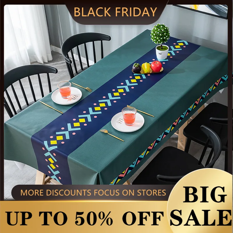 

Tablecloth Fabric Waterproof Heat Proof and Oil-Proof Disposable PVC Nordic Internet Celebrity Table Cloth Desk Ins Student