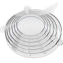 6 Pcs/Set Food Silicone Cover Universal Silicone Lids For Cookware Bowl Pot Lid Reusable Stretch Lids Wrap Kitchen Accessories