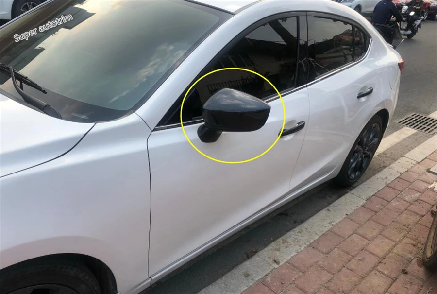 Lapetus Боковая дверь зеркало заднего вида Защитная крышка для Mazda 3 AXELA седан хэтчбек- ABS аксессуары внешний