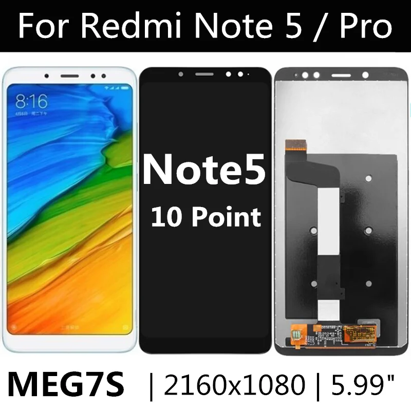 ЖК дисплей с сенсорным экраном и дигитайзером в сборе для Xiaomi Redmi Note 5 Pro сменный