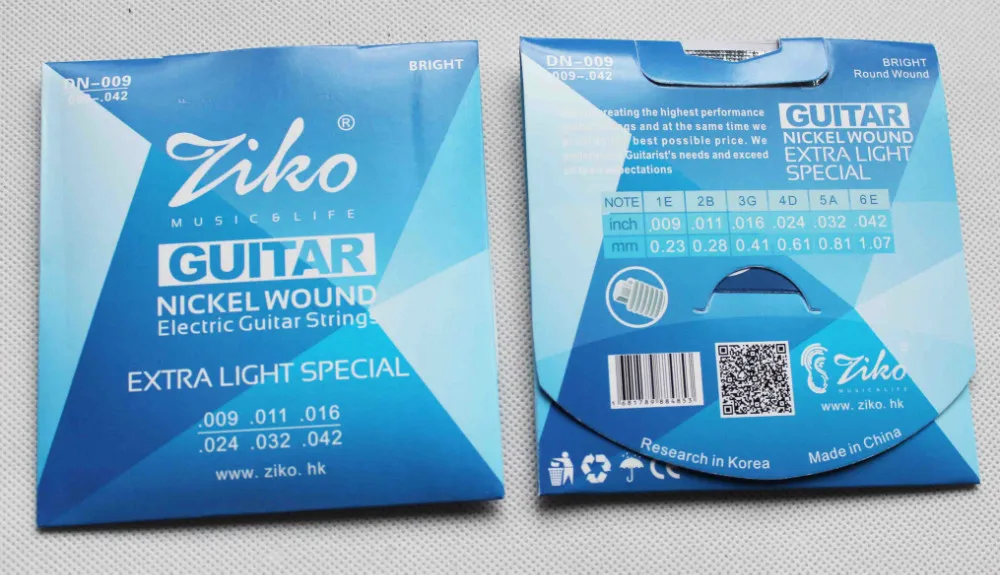 

Ziko Nickel wound Electric guitar strings Extra Light .009--.042