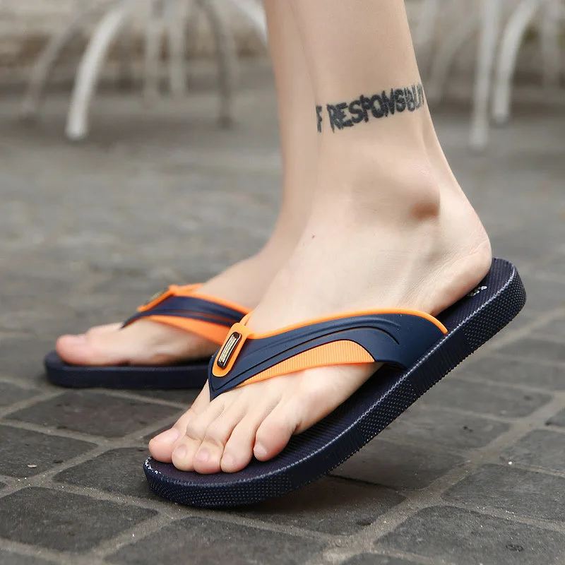 

2019 Summer Dynamic Casual Flip-flops Men's Genuine Leather Soft Bottom Anti-slip Sandals Men's Slippers Sandals Slipper Men's F