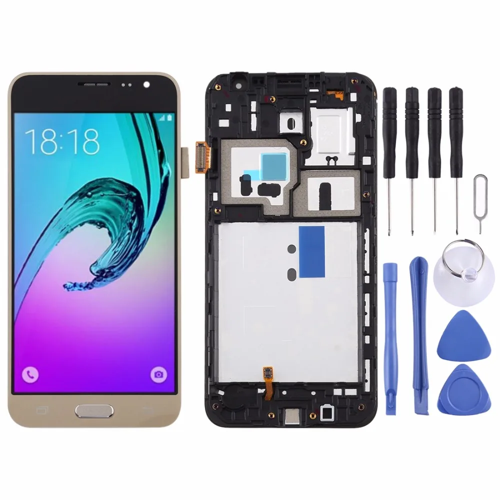 TFT материал ЖК-экран и дигитайзер Полная сборка с рамкой для Galaxy J3()/J320F