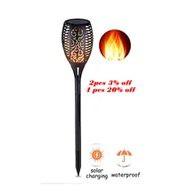 Светодиодный светильник на солнечной батарее, водонепроницаемый, 33/96 светодиодный фонарь с лужайкой, мерцающий фонарь светильник, уличный светодиодный светильник на солнечной батарее, умный садовый светильник