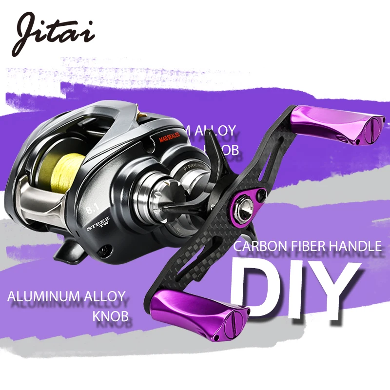 Manivela Jitai Fishing Reel Handle Carbon Fibre Aluminum Alloy