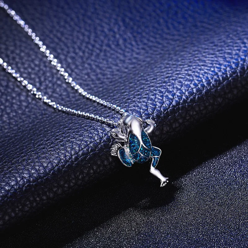 Милое ожерелье «лягушка» модное имитация огненного опала Ювелирные изделия животные кулон ожерелье для женщин ювелирные изделия Детские вечерние подарки