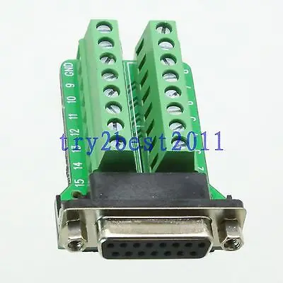 

DHL/EMS 20 Sets Adapter DB15 15pin jack pin D-SUB VGA signals Terminal Breakout Board 2 row -C1