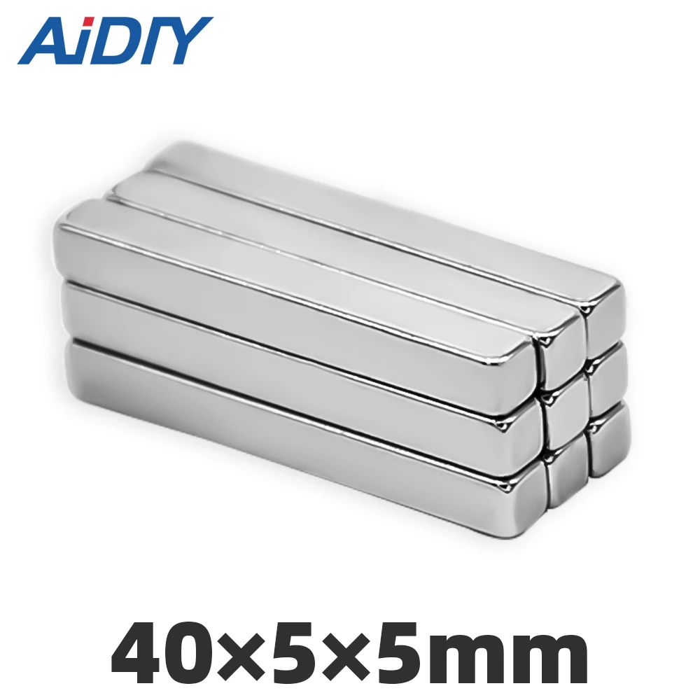 AI DIY 5 шт. 40x5x5 мм неодимовый магнит супер сильный Мощный блок квадратные редкоземельные магниты 40*5*5 мм